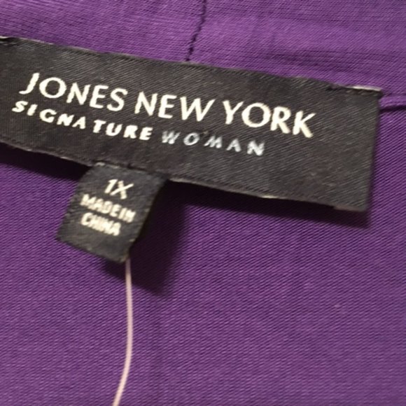 Jones New York Signature Woman Purple Top, NWT, 1X - Picture 6 of 12